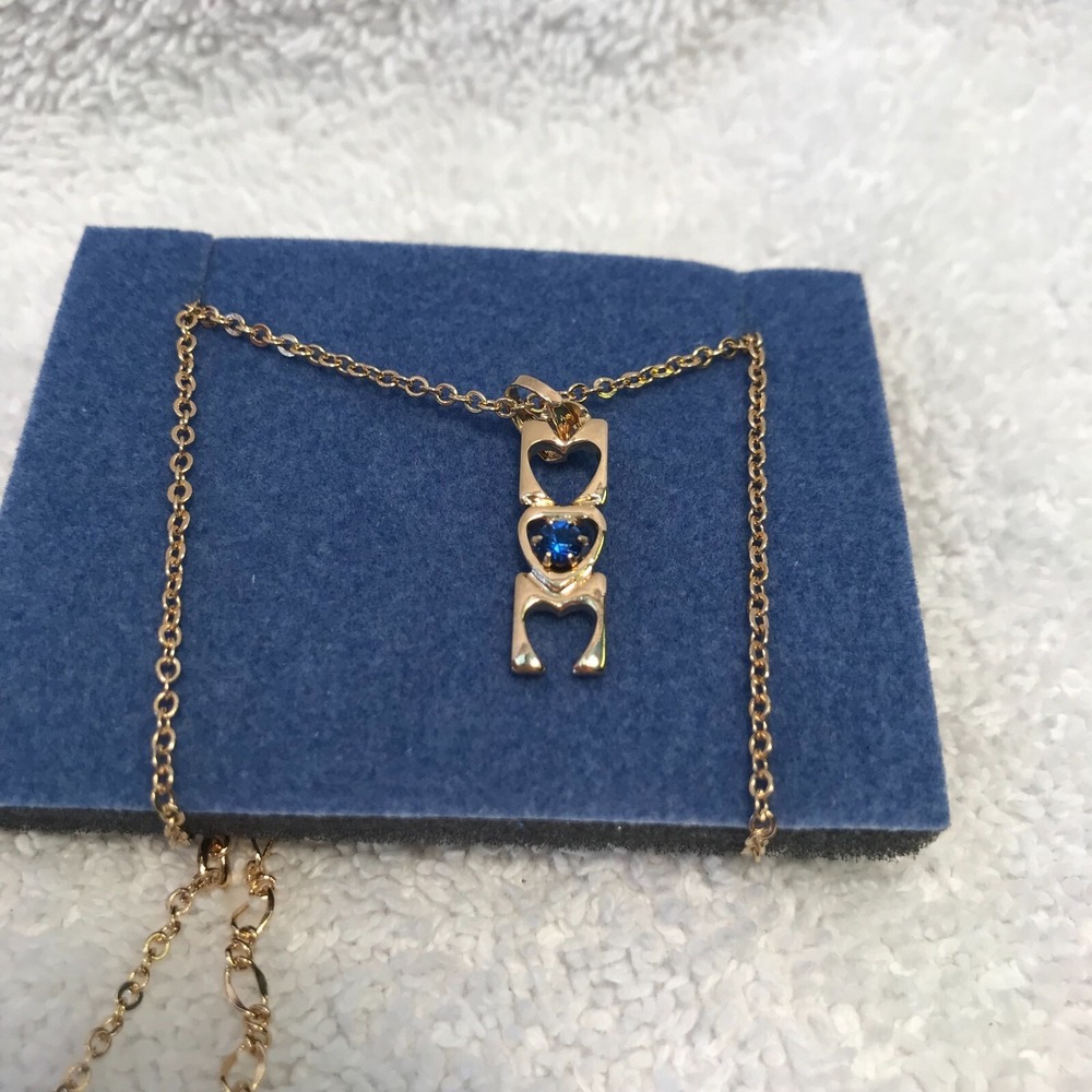 Avon Vintage 2001 Birthstone Mom Pendant with Chain - September‎